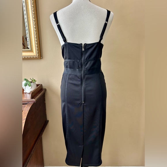 Torrid Mini Scuba Bodycon Cocktail Dress Black Corset Sheath V-Neck Size 1X - Picture 6 of 13